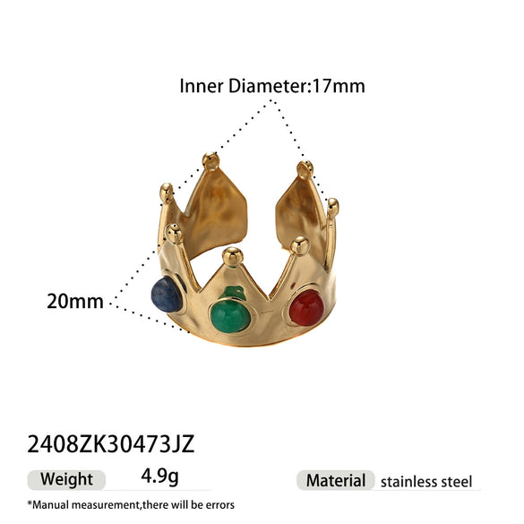 Wholesale Women's Geometric Maillard Style Titanium Steel Electroplated Ring Accessories