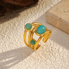 Wholesale Women's Geometric Metal Open Ring With Electroplating Highend Vintage Design