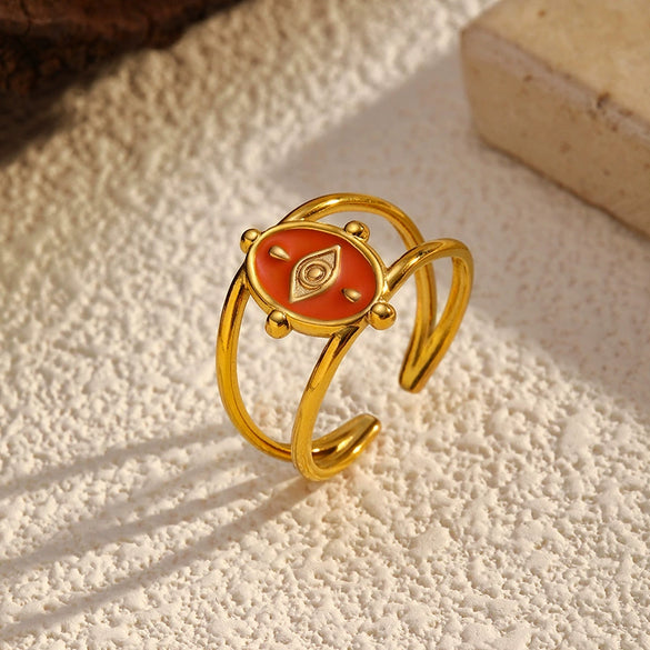 Wholesale Women's Geometric Metal Open Ring With Electroplating Highend Vintage Design