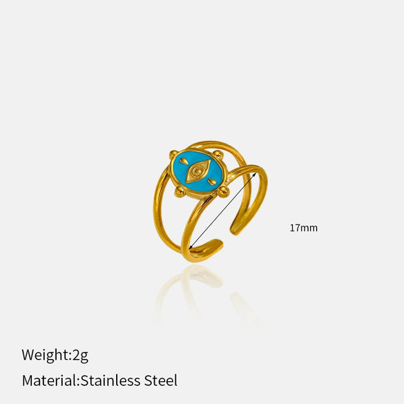 Wholesale Women's Geometric Metal Open Ring With Electroplating Highend Vintage Design