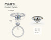 Wholesale Women's Geometric Microembedded Fourclaw Moissanite Silver Ring With Electroplating
