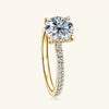 Wholesale Women's Geometric Microembedded Fourclaw Moissanite Silver Ring With Electroplating