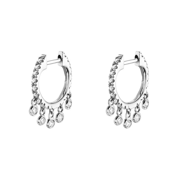 Wholesale Women's Geometric Microinlaid Colorful Zircon Hoop Earrings Copper Plated With Real Gold