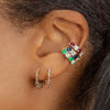 Wholesale Women's Geometric Microinlaid Colorful Zircon Hoop Earrings Copper Plated With Real Gold
