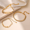 Wholesale Women's Geometric Micropaved Stainless Steel 18K Gold Plated Bracelet
