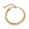 Wholesale Women's Geometric Micropaved Stainless Steel 18K Gold Plated Bracelet