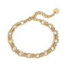 Wholesale Women's Geometric Micropaved Stainless Steel 18K Gold Plated Bracelet