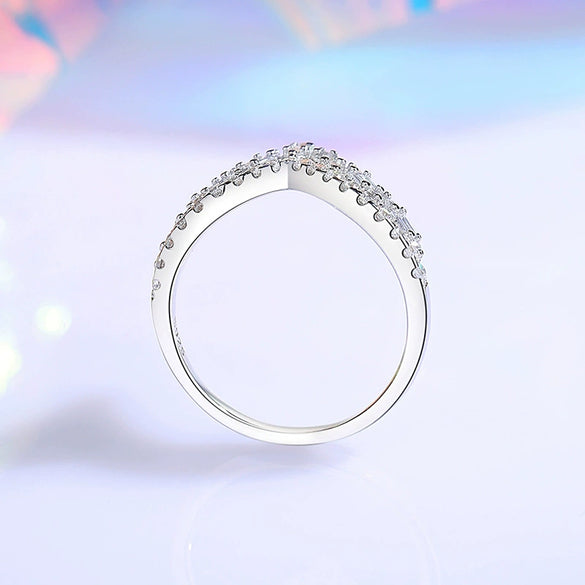 Wholesale Women's Geometric Minimalist Diamond Ring S925 Sterling Silver