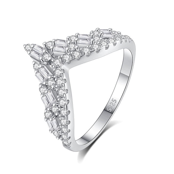 Wholesale Women's Geometric Minimalist Diamond Ring S925 Sterling Silver