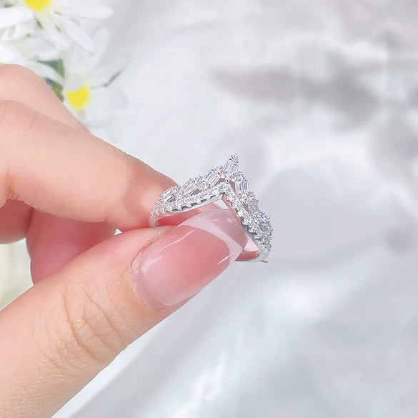 Wholesale Women's Geometric Minimalist Diamond Ring S925 Sterling Silver