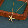 Wholesale Women's Geometric Minimalist Fivepointed Starfish Pendant Necklace Stainless Steel With 18K Gold Electroplating Cross Chain