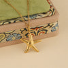 Wholesale Women's Geometric Minimalist Fivepointed Starfish Pendant Necklace Stainless Steel With 18K Gold Electroplating Cross Chain