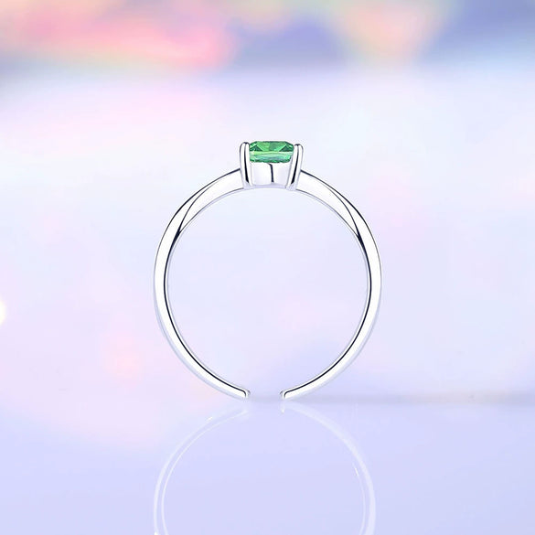 Wholesale Women's Geometric Mobius Emerald Ring 925 Sterling Silver Electroplated Niche Design Open Ring