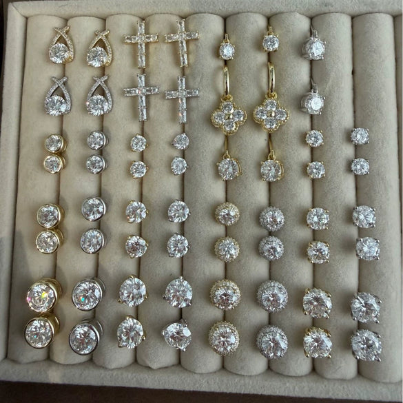 Wholesale Women's Geometric Moissanite And S925 Silver Necklace Pendant Set With Electroplating