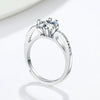 Wholesale Women's Geometric Moissanite Ring S925 Sterling Silver Electroplated Sixclaw Open