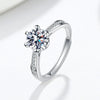 Wholesale Women's Geometric Moissanite Ring S925 Sterling Silver Electroplated