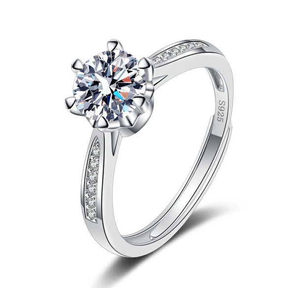 Wholesale Women's Geometric Moissanite Ring S925 Sterling Silver Electroplated