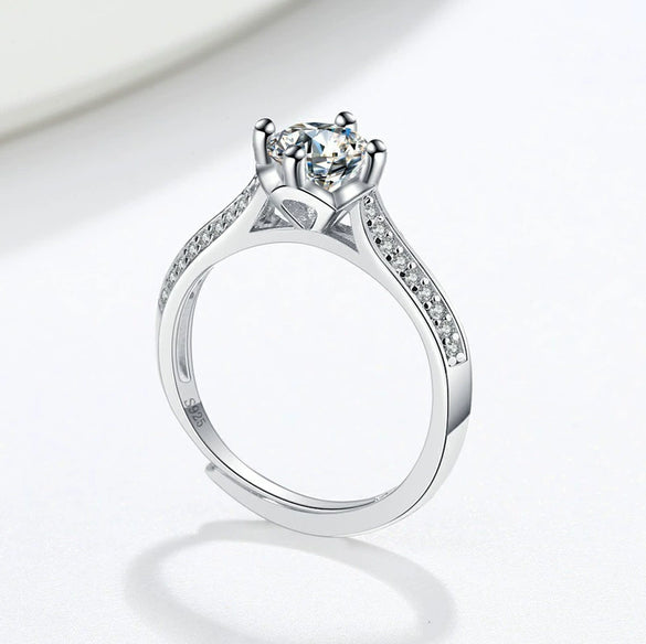 Wholesale Women's Geometric Moissanite Ring S925 Sterling Silver Electroplated