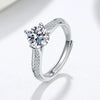 Wholesale Women's Geometric Moissanite Ring S925 Sterling Silver Electroplated