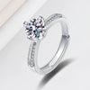 Wholesale Women's Geometric Moissanite S925 Sterling Silver Ring With Electroplating