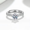 Wholesale Women's Geometric Moissanite S925 Sterling Silver Ring With Electroplating
