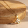 Wholesale Women's Geometric Moissanite Silver Microinlaid Fourleaf Clover Necklace With Oshaped Chain