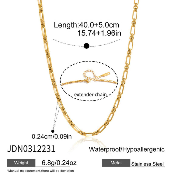 Wholesale Women's Geometric Motherofpearl Stainless Steel Necklace With Vacuum Real Gold Plating