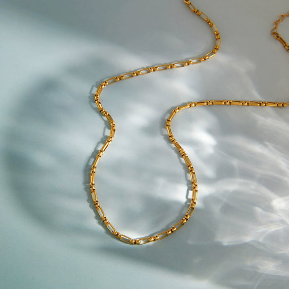 Wholesale Women's Geometric Motherofpearl Stainless Steel Necklace With Vacuum Real Gold Plating