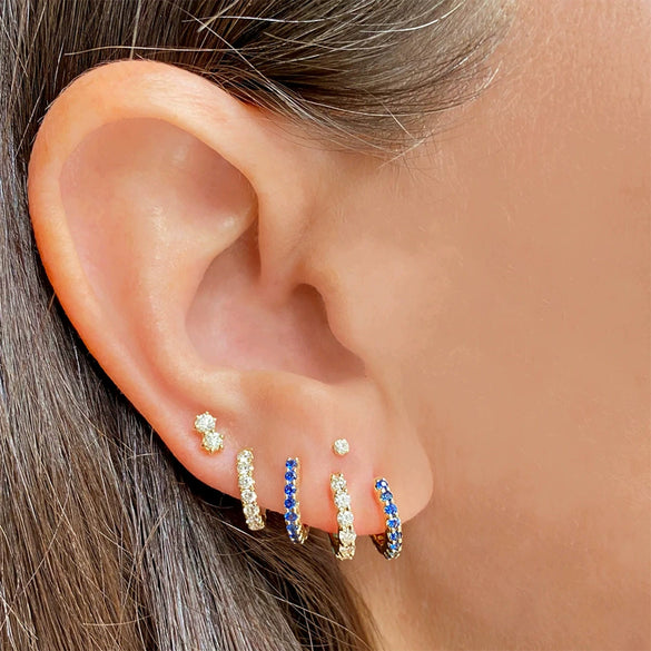 Wholesale Women's Geometric Natural Style S925 Sterling Silver Inlaid Zircon Turquoise Earrings