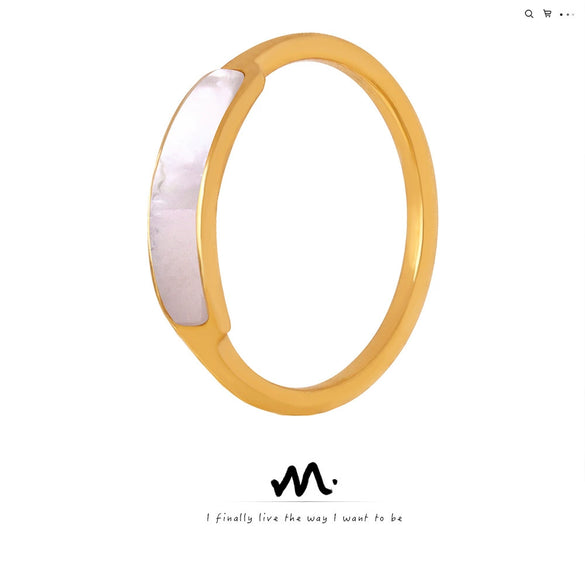 Wholesale Women's Geometric Niche Style Electroplated Titanium Steel Ring Jewelry