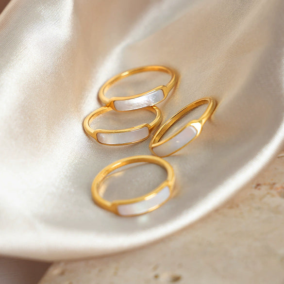 Wholesale Women's Geometric Niche Style Electroplated Titanium Steel Ring Jewelry