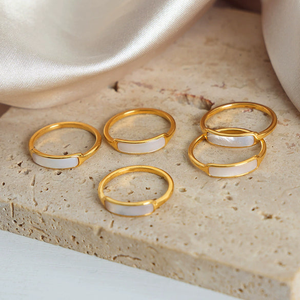 Wholesale Women's Geometric Niche Style Electroplated Titanium Steel Ring Jewelry