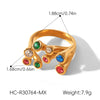 Wholesale Women's Geometric Open Diamondstudded Stainless Steel Electroplated Ring