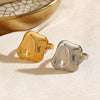 Wholesale Women's Geometric Open Ring In Titanium Steel And Resin With Hammer Pattern And Electroplating