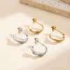 Wholesale Women's Geometric Original Design 304 Stainless Steel Zirconstudded Electroplated Earrings With 925 Silver Ear Needles