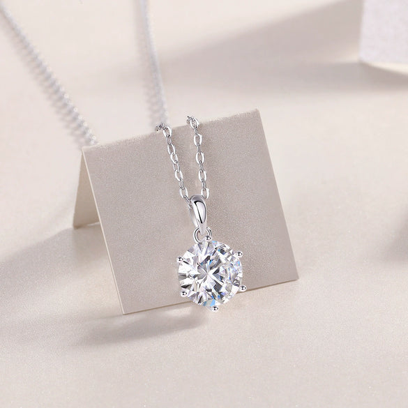 Wholesale Women's Geometric Oshaped Chain 925 Sterling Silver Inlaid Diamond Clavicle Necklace
