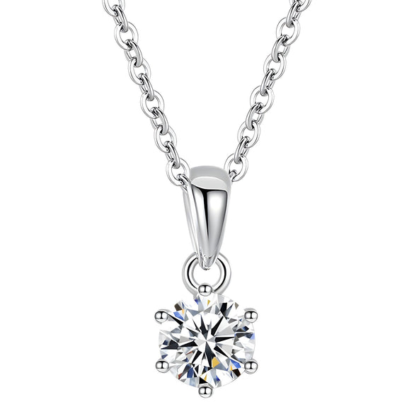 Wholesale Women's Geometric Oshaped Chain 925 Sterling Silver Inlaid Diamond Clavicle Necklace