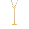 Wholesale Women's Geometric Ot Buckle Adjustable Length Chain Sweater Chain 18K Gold Plated Titanium Steel Jewelry