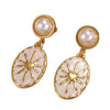 Wholesale Women's Geometric Oval Dripping Oil Stainless Steel Earrings