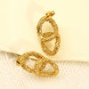Wholesale Women's Geometric Oval Goldplated Titanium Steel Earrings With Stainless Steel Ear Needles