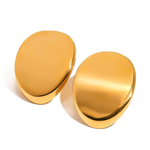 Wholesale Women's Geometric Oval Stainless Steel Electroplated Earrings