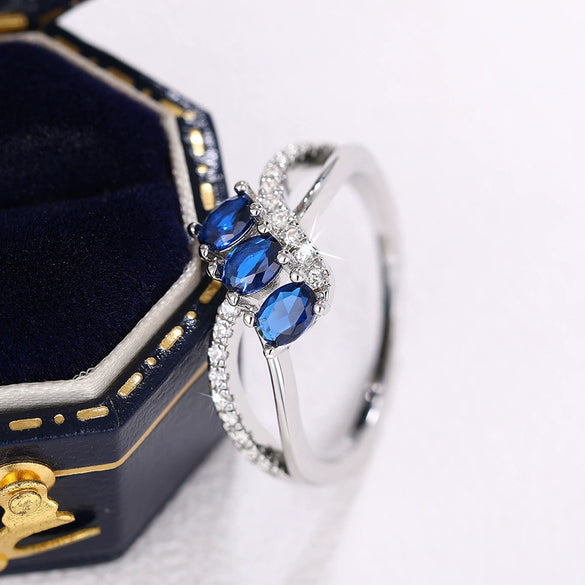 Wholesale Women's Geometric Oval Zircon Copper Ring