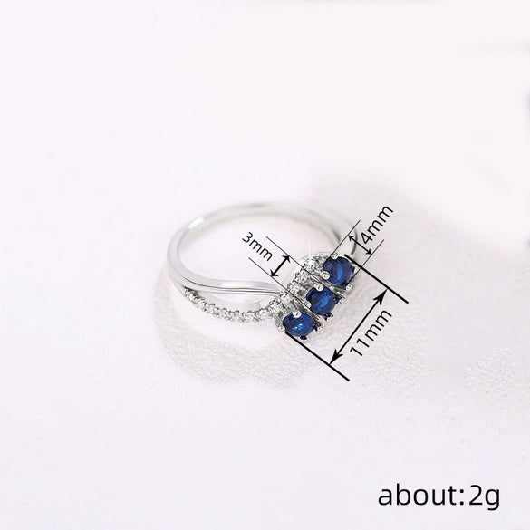 Wholesale Women's Geometric Oval Zircon Copper Ring