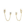 Wholesale Women's Geometric Overlapped Earrings S925 Silver Imitation Pearl Diamond Tassel Electroplated