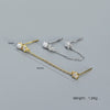 Wholesale Women's Geometric Overlapped Earrings S925 Silver Imitation Pearl Diamond Tassel Electroplated