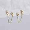 Wholesale Women's Geometric Overlapped Earrings S925 Silver Imitation Pearl Diamond Tassel Electroplated