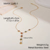 Wholesale Women's Geometric Pattern Electroplated 18K Stainless Steel Flower Inlaid With Colorful Zircon Necklace With Yshaped Chain