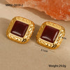Wholesale Women's Geometric Pattern Electroplated Stainless Steel Earrings Retro Mid Century Style