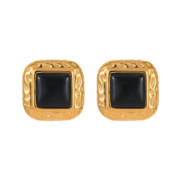 Wholesale Women's Geometric Pattern Electroplated Stainless Steel Earrings Retro Mid Century Style