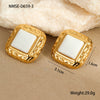 Wholesale Women's Geometric Pattern Electroplated Stainless Steel Earrings Retro Mid Century Style